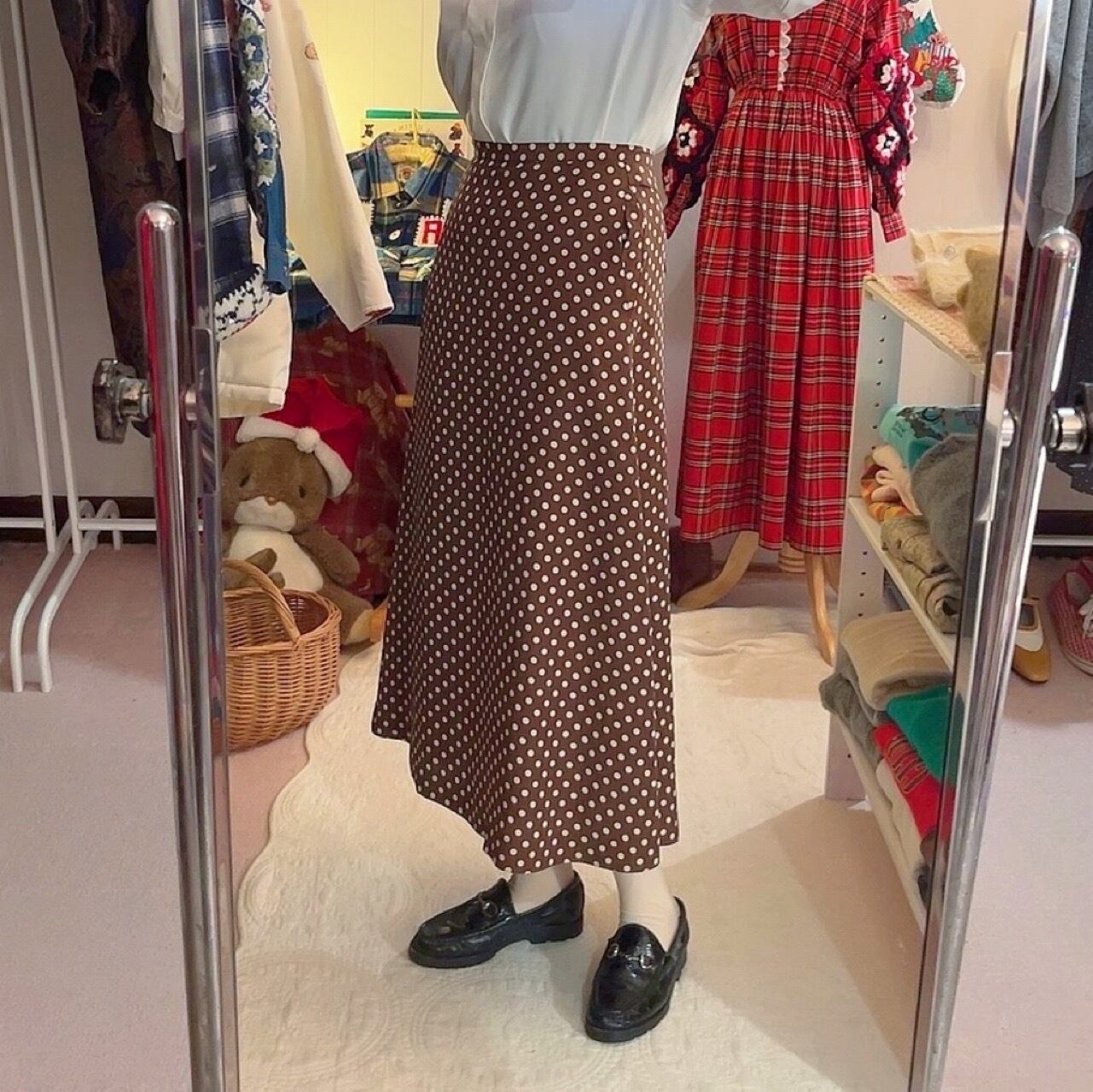 PINKHOUSE / brown dot skirt