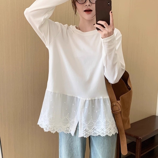 【チュニック】 チュニック ブラウス レディース おしゃれ 長袖 カットソー tシャツ 春 夏 秋 冬 20代 30代 40代 50代 半袖 レディース トップス 大人 可愛い きれいめ ホワイト 白 M L XL
