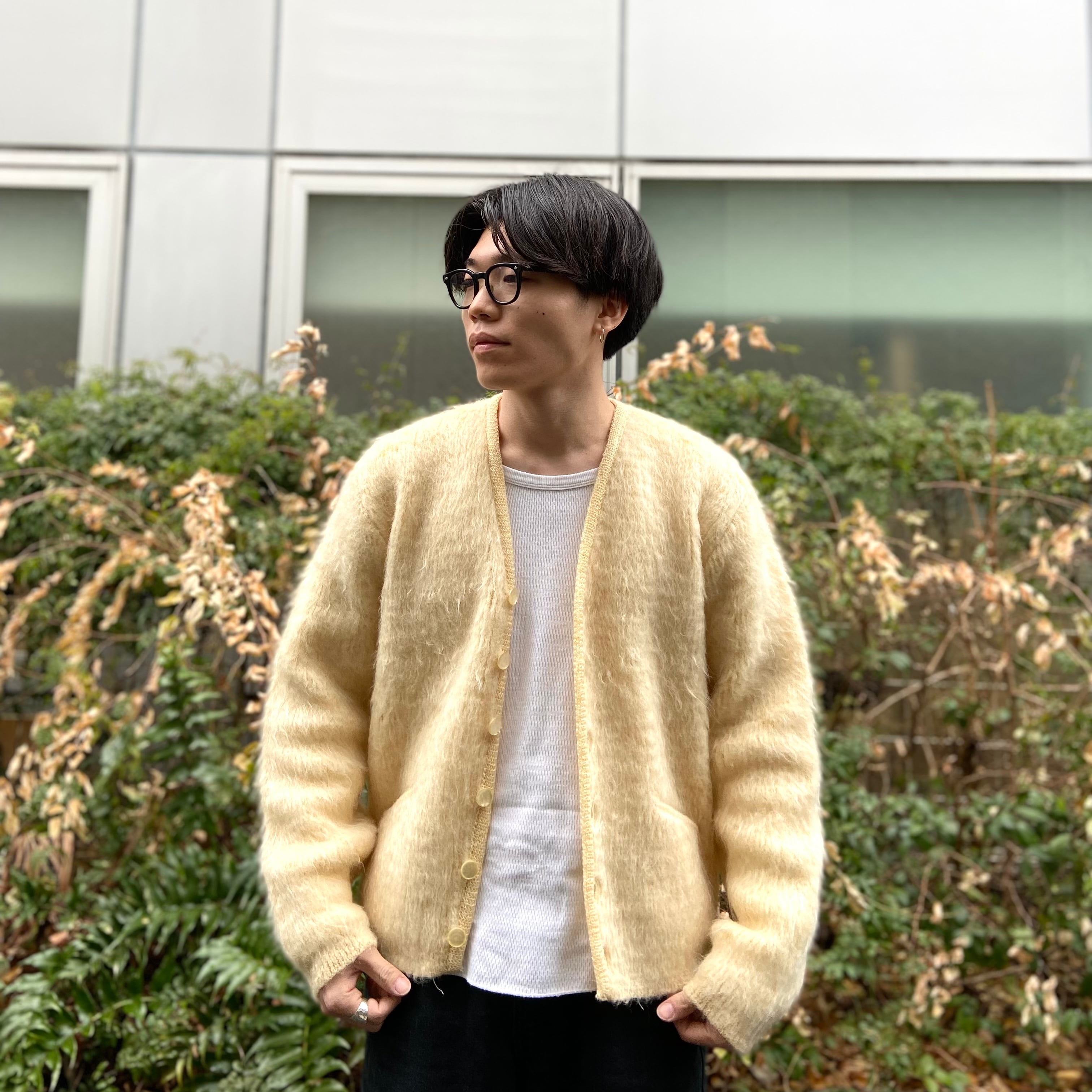 90s vintage mohair knit モヘア カーディガン-