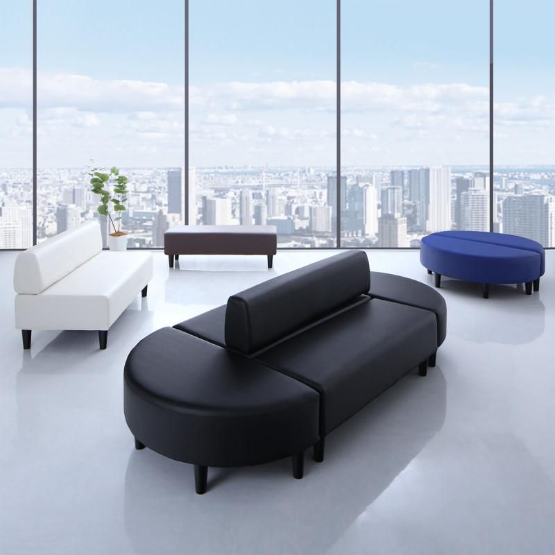 空間に合わせて色と形を選ぶレザーカバーリング待合ロビーソファ Caran Coron カランコロン ソファ別売りカバー 背あり