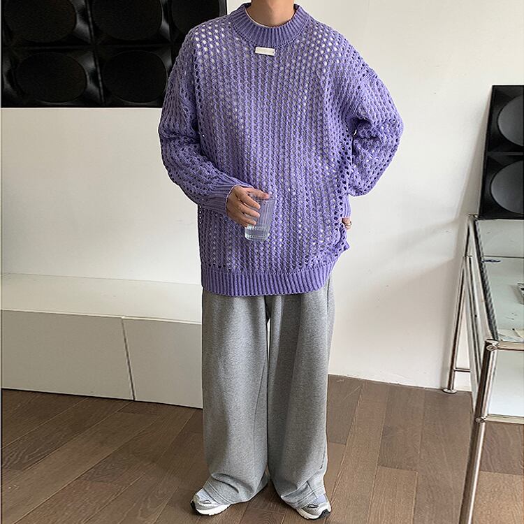 韓国本 OY/オーワイ』POLA ZIPPER PAINT KNIT MTM/ポラジップニット ハーフ