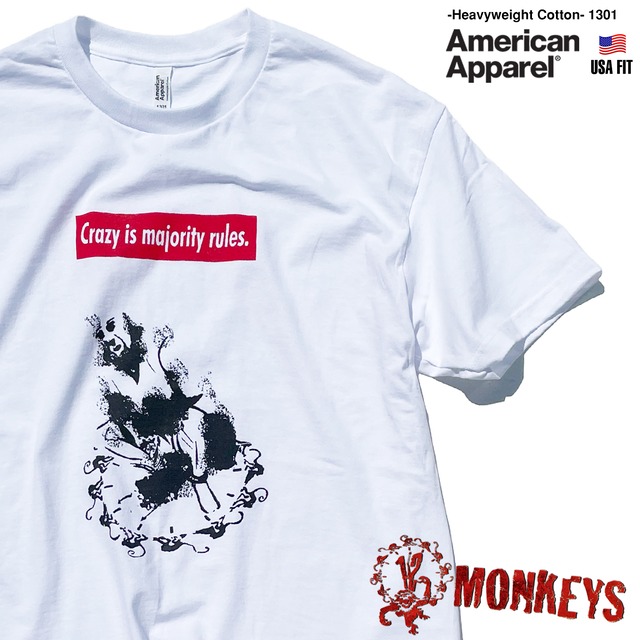 12モンキーズ 「CRAZY IS MAJORITY RULES」「BOX LOGO」 12MONKEYS ボックスロゴ 映画Tシャツ  【American Apparel 1301】 --- 	 90年代　映画Tシャツ 1301-12mk-box
