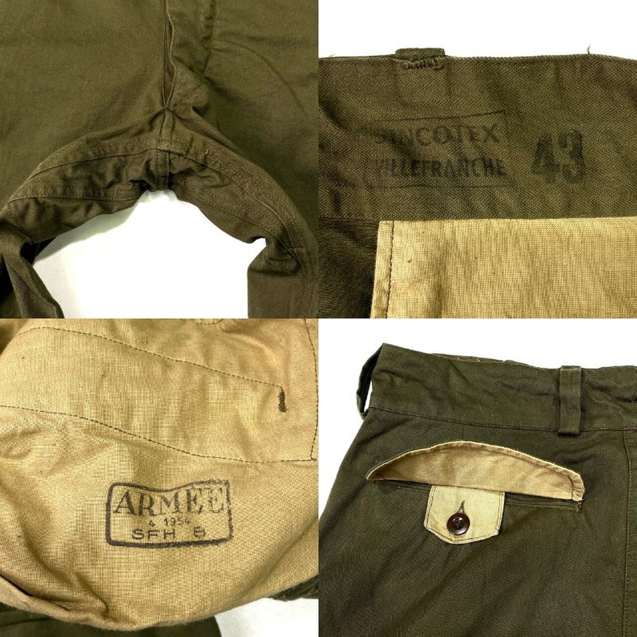 美品 50年代 フランス軍 M-47 移行期型 カーゴパンツ メンズW35相当 