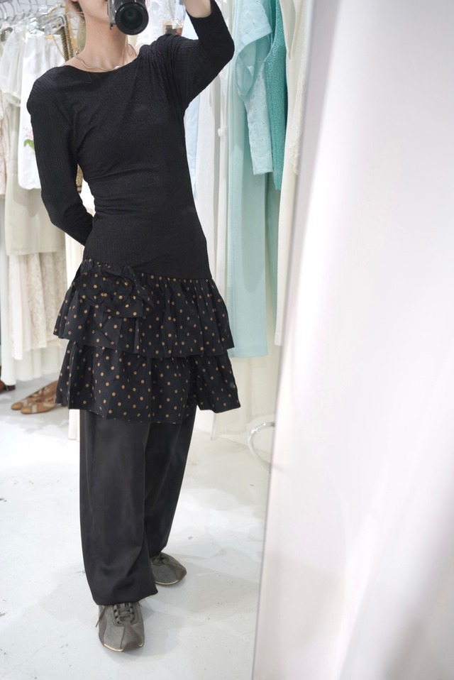 dot frill asymmetry dress