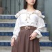 EU VINTAGE IMPERIAL LANDHAUS FRILL DESIGN OFF SHOULDER LINEN TYROLEAN TOPS/ヨーロッパ古着フリルデザインオフショルダーリネンチロリアントップス