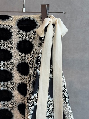 crochet dot wrap over skirt