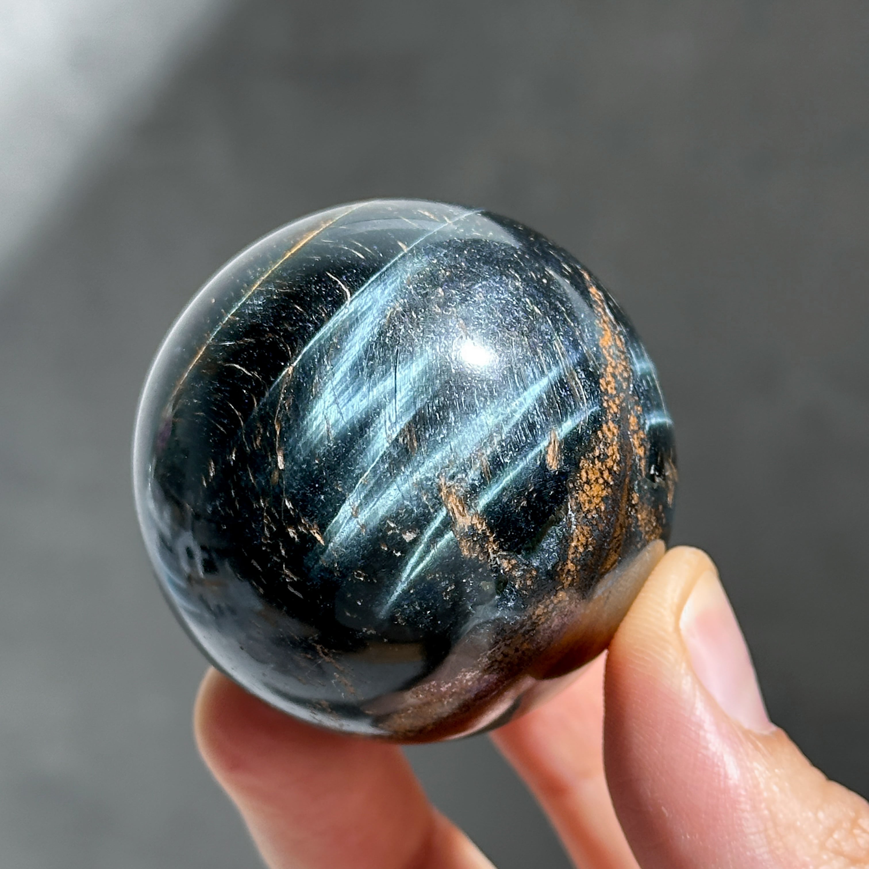 ブルータイガーアイ スフィア 12◇ Blue Tiger's eye ◇天然石・鉱物