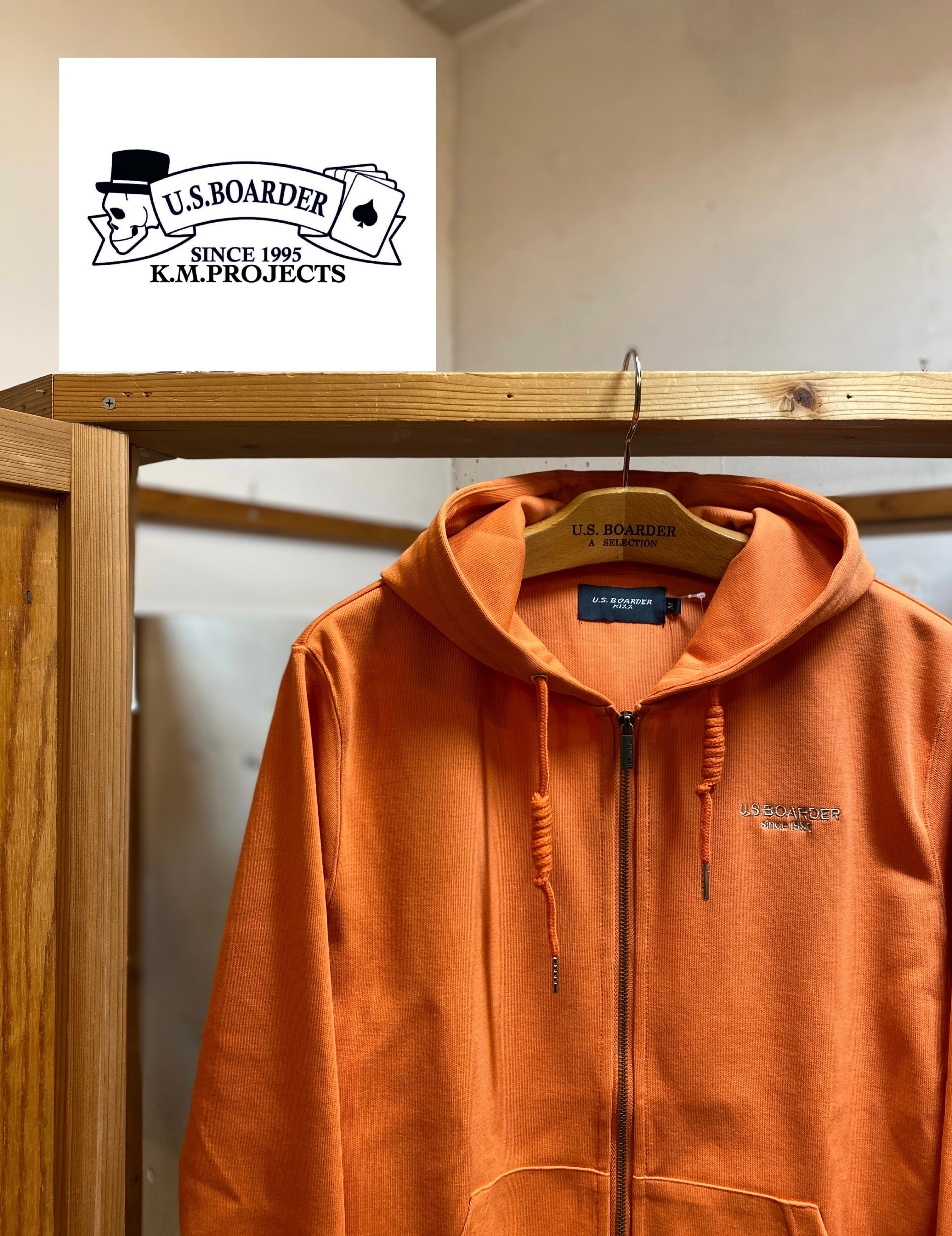 U.S.BOARDER Zipパーカー ジップパーカー Orange オレンジ 橙色 zip