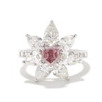 ファンシー ディープパープルピンク ダイヤモンド リング pt900 / 0.832ct / DA 3.256ct