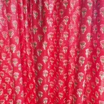 ブロックプリント生地【50cm単位】インド綿 小花柄 赤×ピンク #26961-RD2