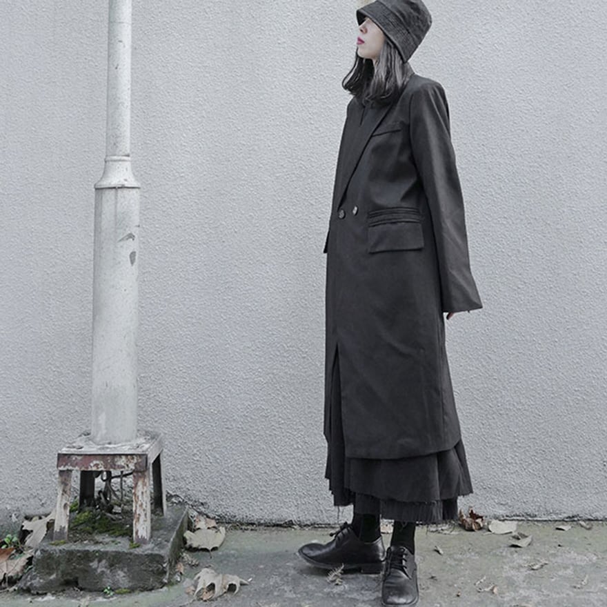 大人ゴシック ダークコート ロングジャケット 山本耀司風 オーバー