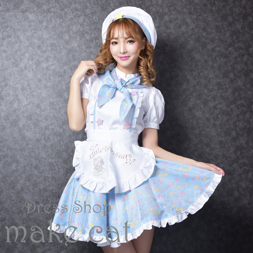 SALE★【即納】★2色展開 (S.Mサイズ) ハロウィン コスプレ衣装 【リトルツインスターズ×8mm】キキ&ララコック風コスチューム