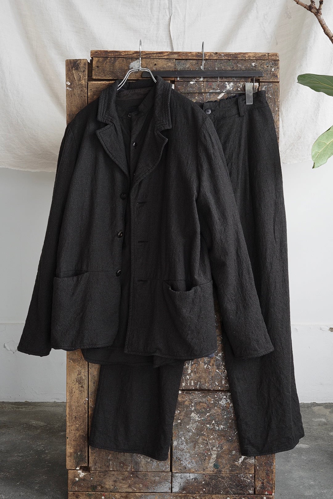 CHEZ VIDALENC - PANTS GARY (BOILED WOOL) | Brownie