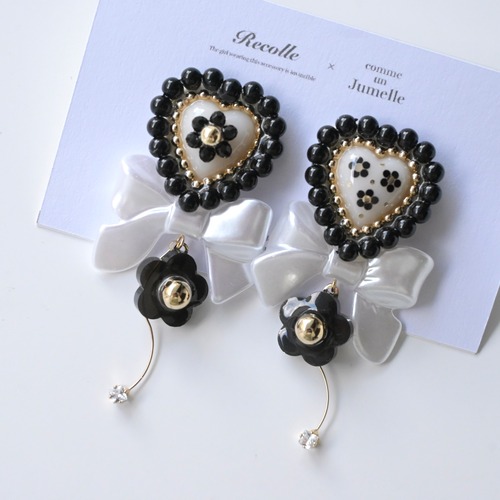 【Recolle × Jumelle】bonbon heart daisy custom ＊ ivory / ribbon