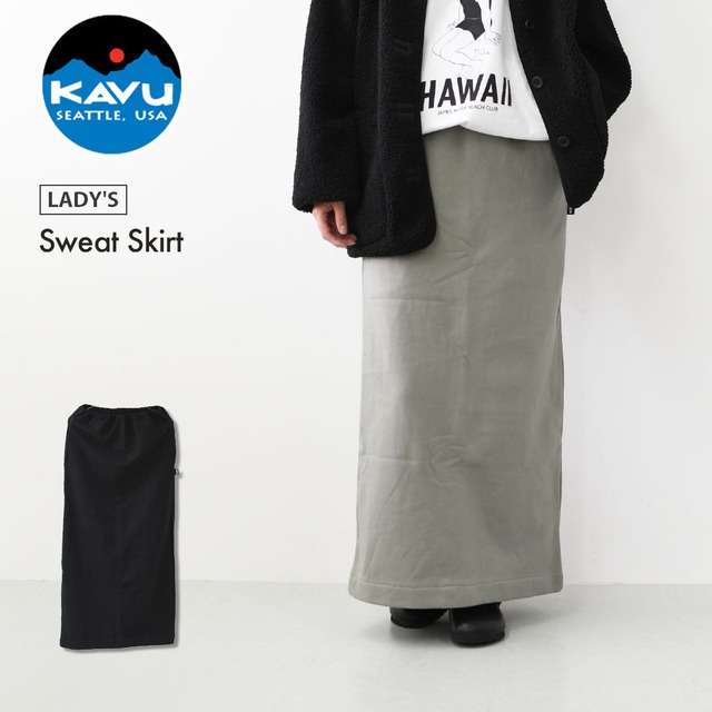 KAVU [カブー] Sweat Skirt [19822528] ウィメンズ スウェットスカート・ロングスカート・裏毛スカート・ナロースカート・Iラインスカート・キャンプ・アウトドア・LADY'S [2026AW]