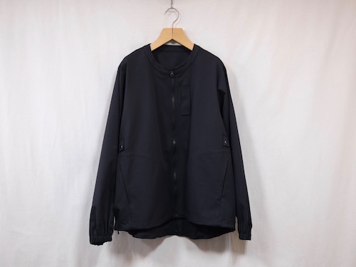 UNTRACE” LINEN TWILL ZIPPER CARDIGAN DARK NAVY”