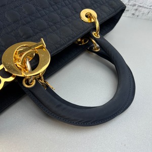 Christian Dior カナージュキャンバス ハンドバッグ ネイビー A-9992