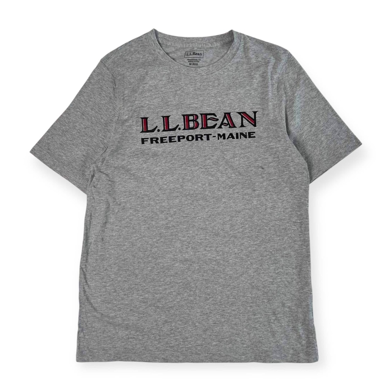 L.L.Bean エルエルビーン TRADITIONAL FIT デザイン 半袖 Tシャツ M REG/グレー メンズ