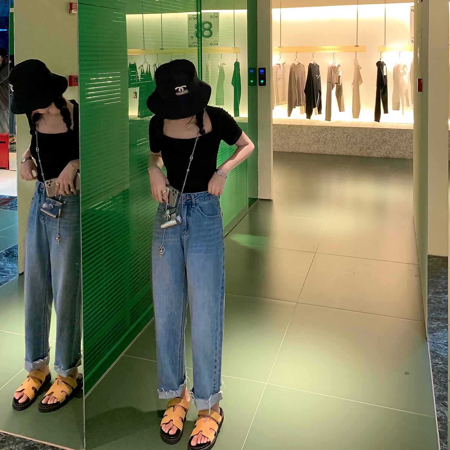 ジーンズ レディースサマーパンツ 夏物 HUCHUJING14359138020