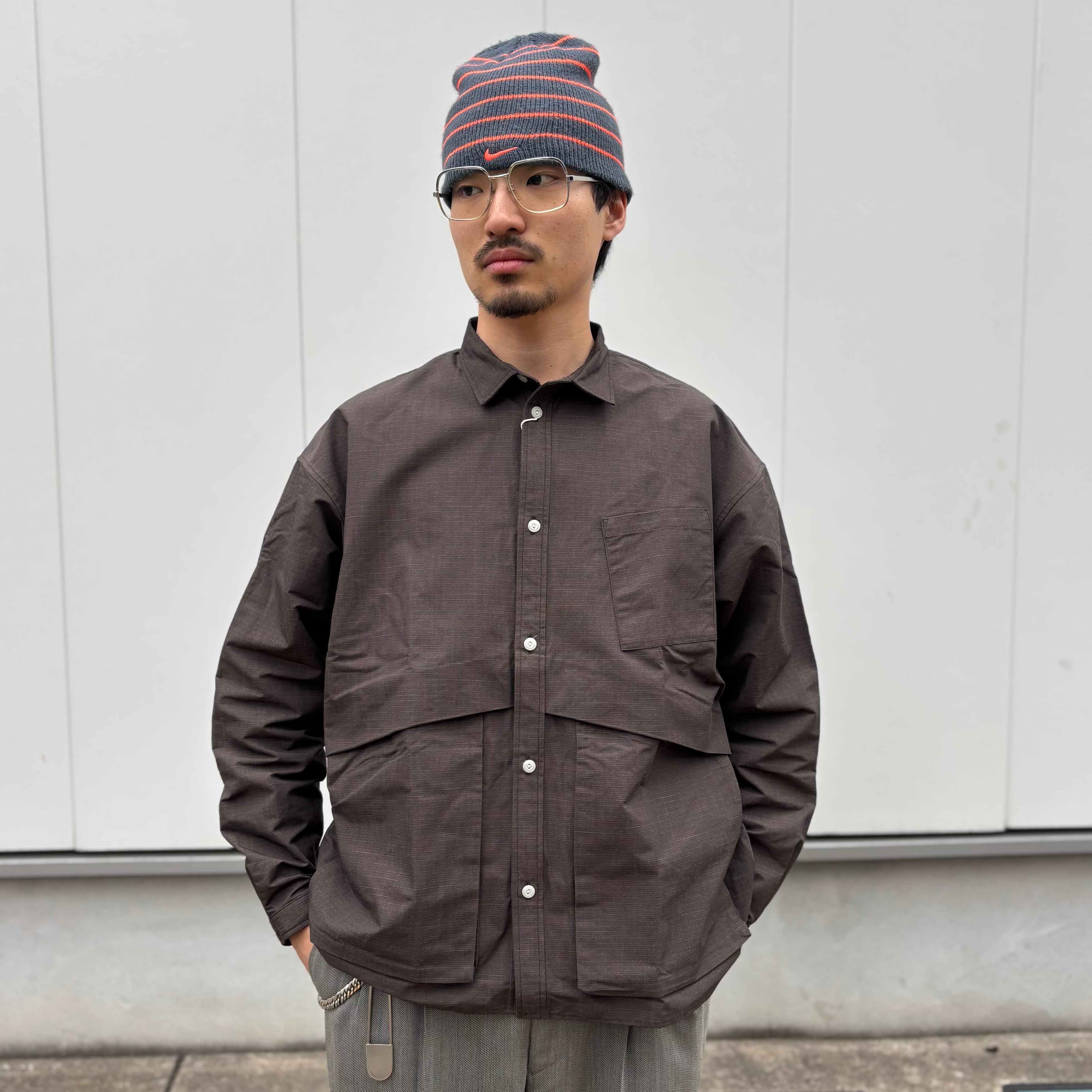 NOROLL HWR N.WEATHER SHIRT - DARKEST BROWN / ノーロール ウール