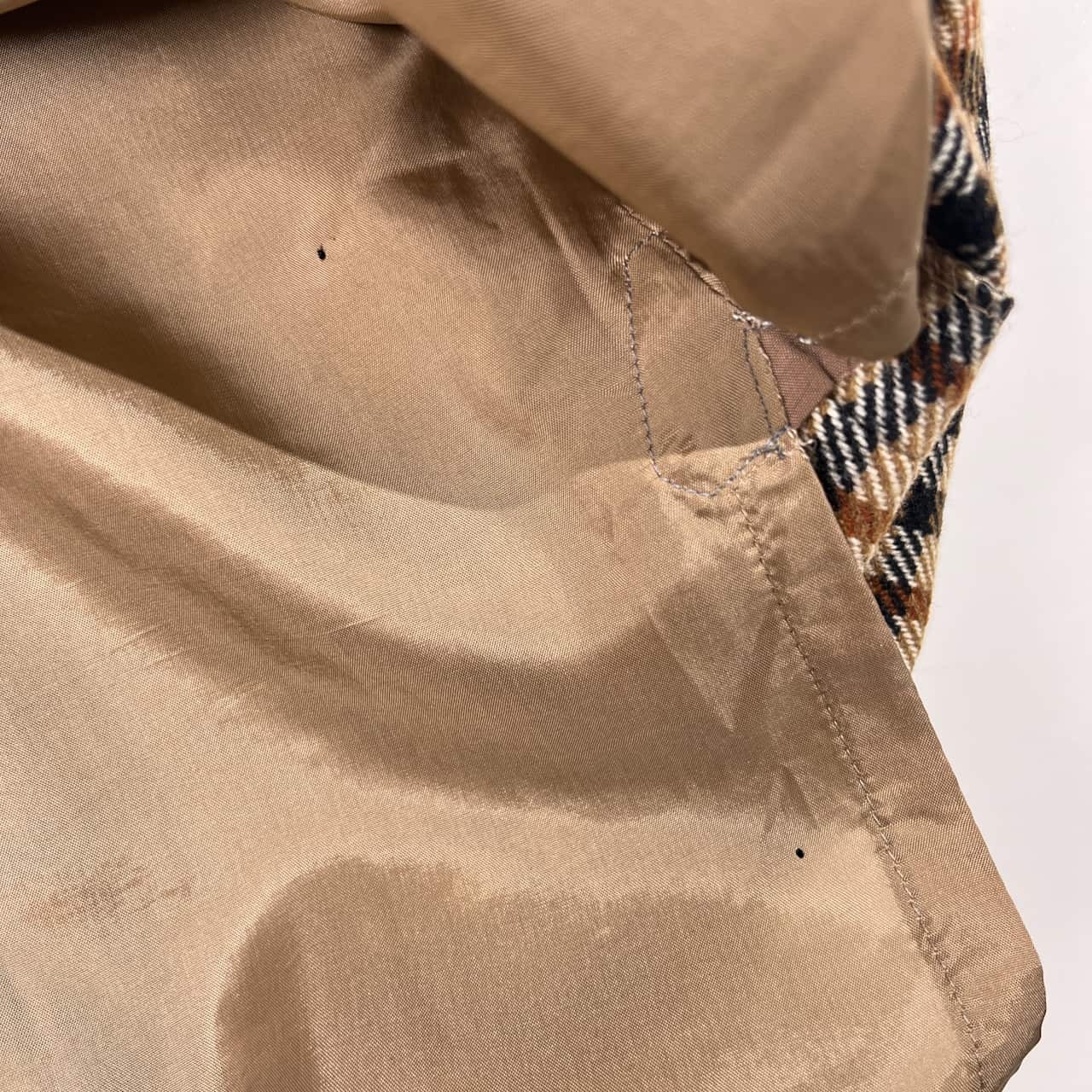 DAKS ダックス チェック ウール プリーツ スカート 72-96/ブラウン系 レディース