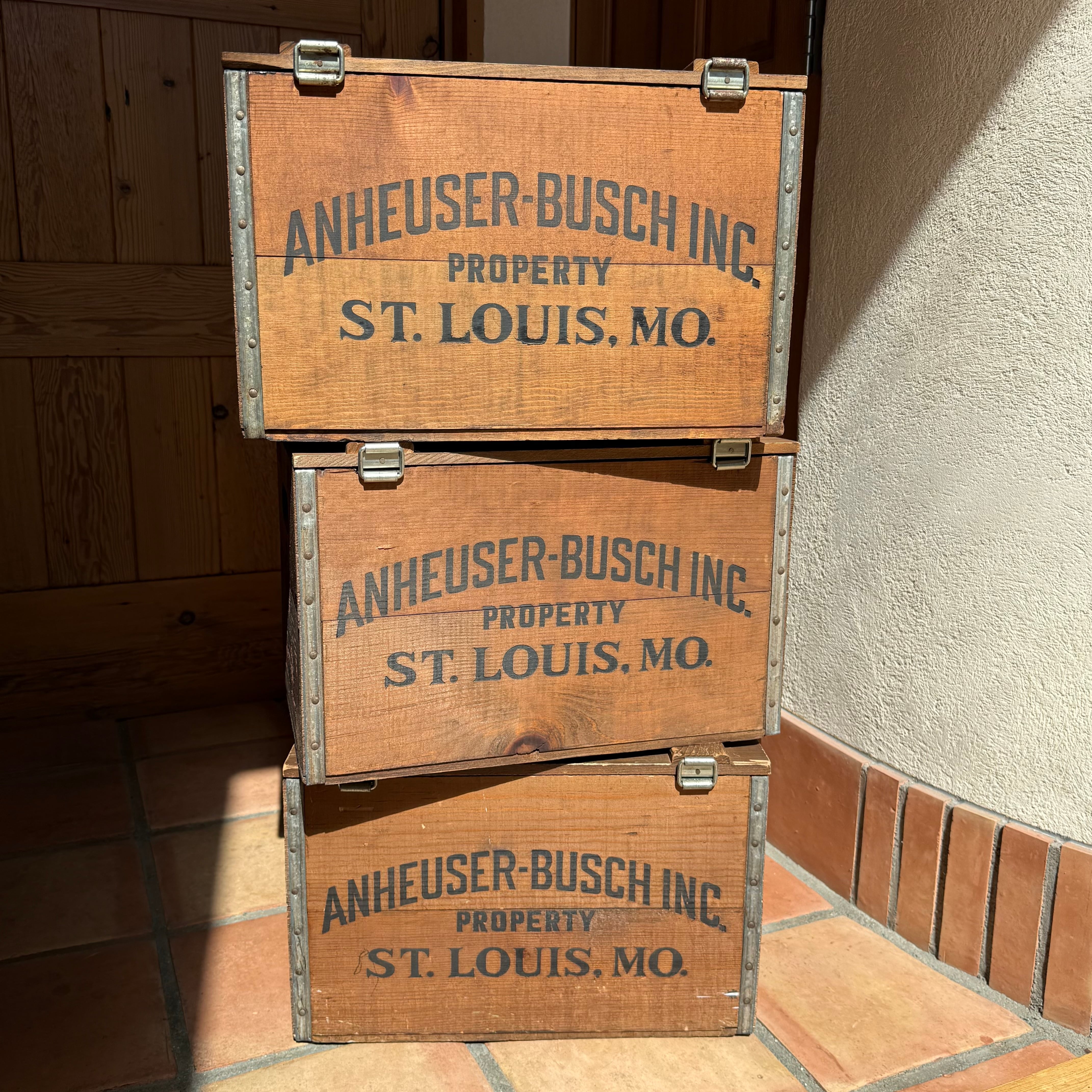 【ビンテージ/希少品】Budweiser バドワイザーコレクションボックス等8点 Vintage BUDWEISER Wood Box 木箱 バドワイザー 収納 ディスプレイ