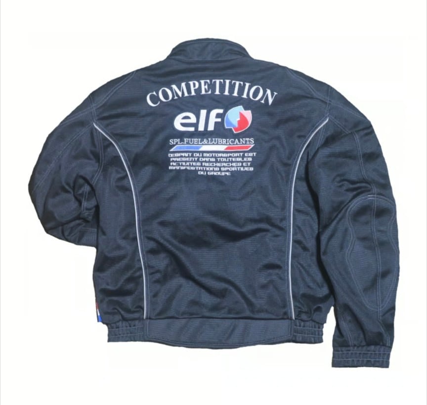 美品　【90s/Y2K】elf エルフ ナイロン レーシングジャケット 黒 LL 869394145a0913f4fb7a17b9fb260a