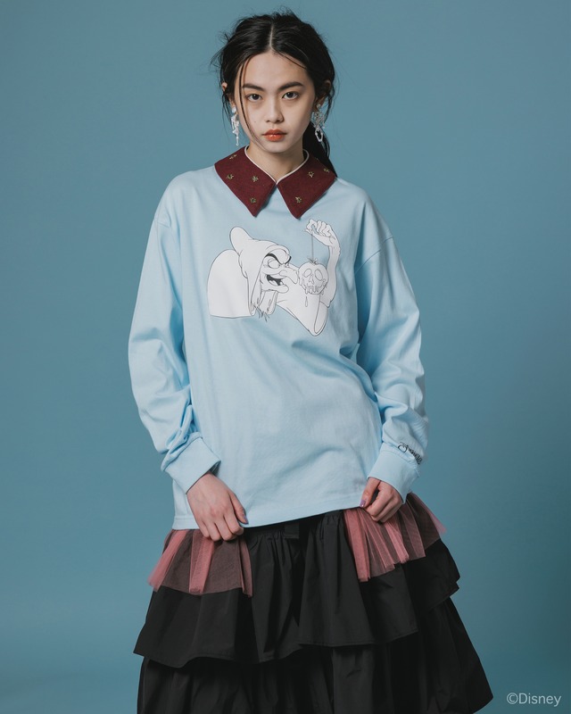 【NON TOKYO ノントーキョー】 / PRINT L/S T-SHIRT(OLD HAG) プリント長袖Tシャツ（老婆） / L.BLUE