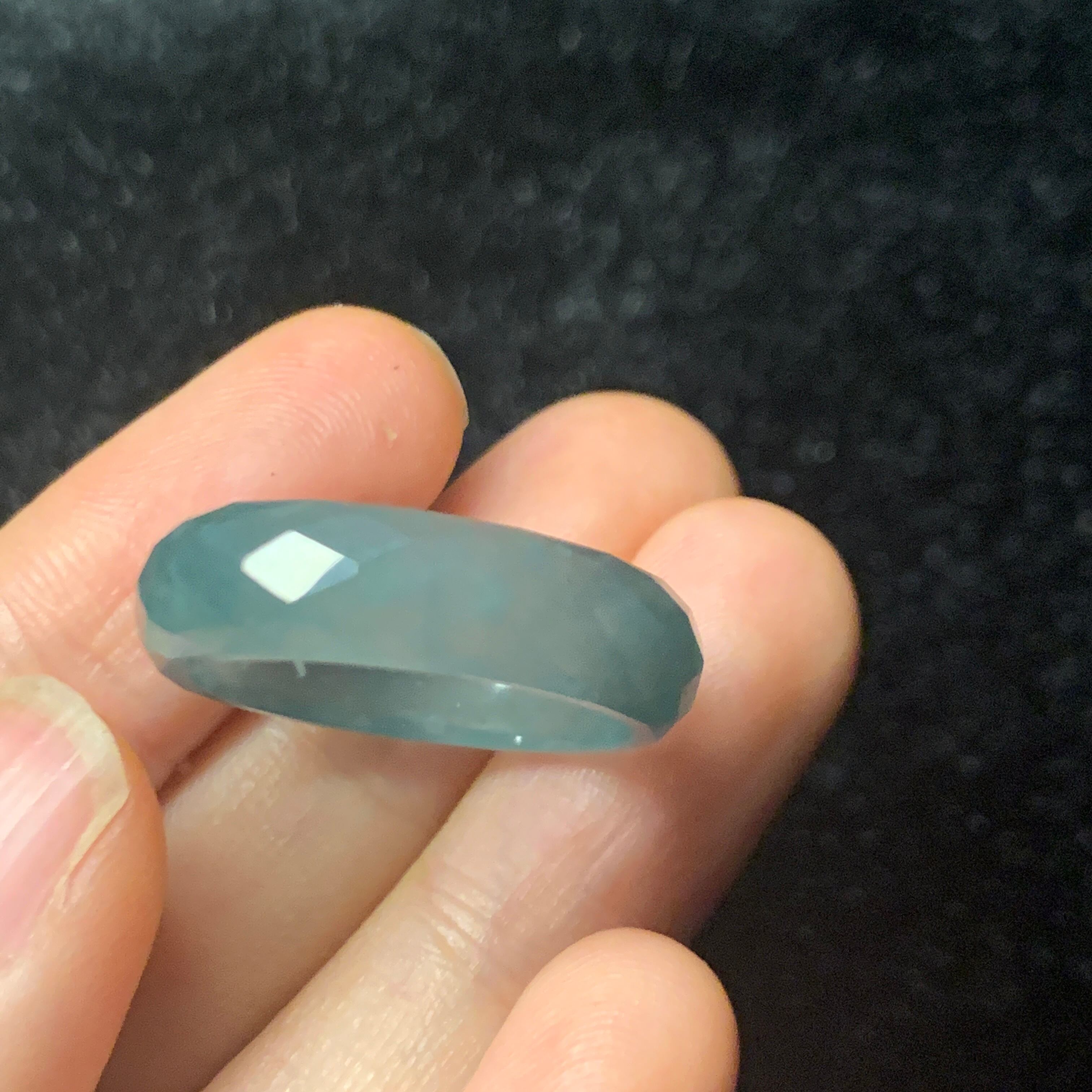 本翡翠指輪 リング 可愛い 濃いブルー 高氷ヒスイ k18 ダイヤ 高級品