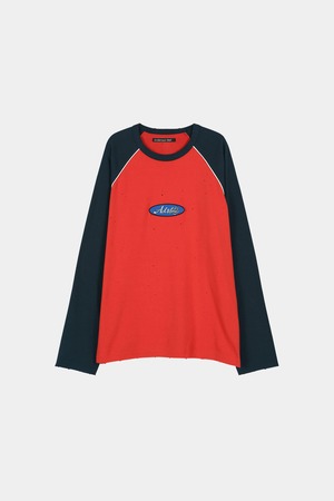 [ANDERSSON BELL] LOGO WAPPEN RAGLAN L/S T-SHIRT atb1431m(RED/NAVY) 正規品 韓国ブランド 韓国通販 韓国代行 韓国ファッション ANDERSSONBELL アンダーソンベル 日本 店舗