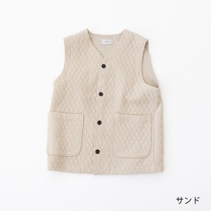 リネン RINEN 30/1オーガニック天竺ダイヤキルティング ベスト(R17611)全4色