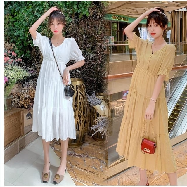 フレアマキシワンピース 春 夏 ワンピース ロングワンピース フレア