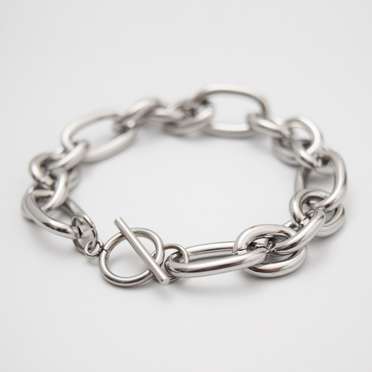 ラウンドチェーンステンレスブレスレットシルバー