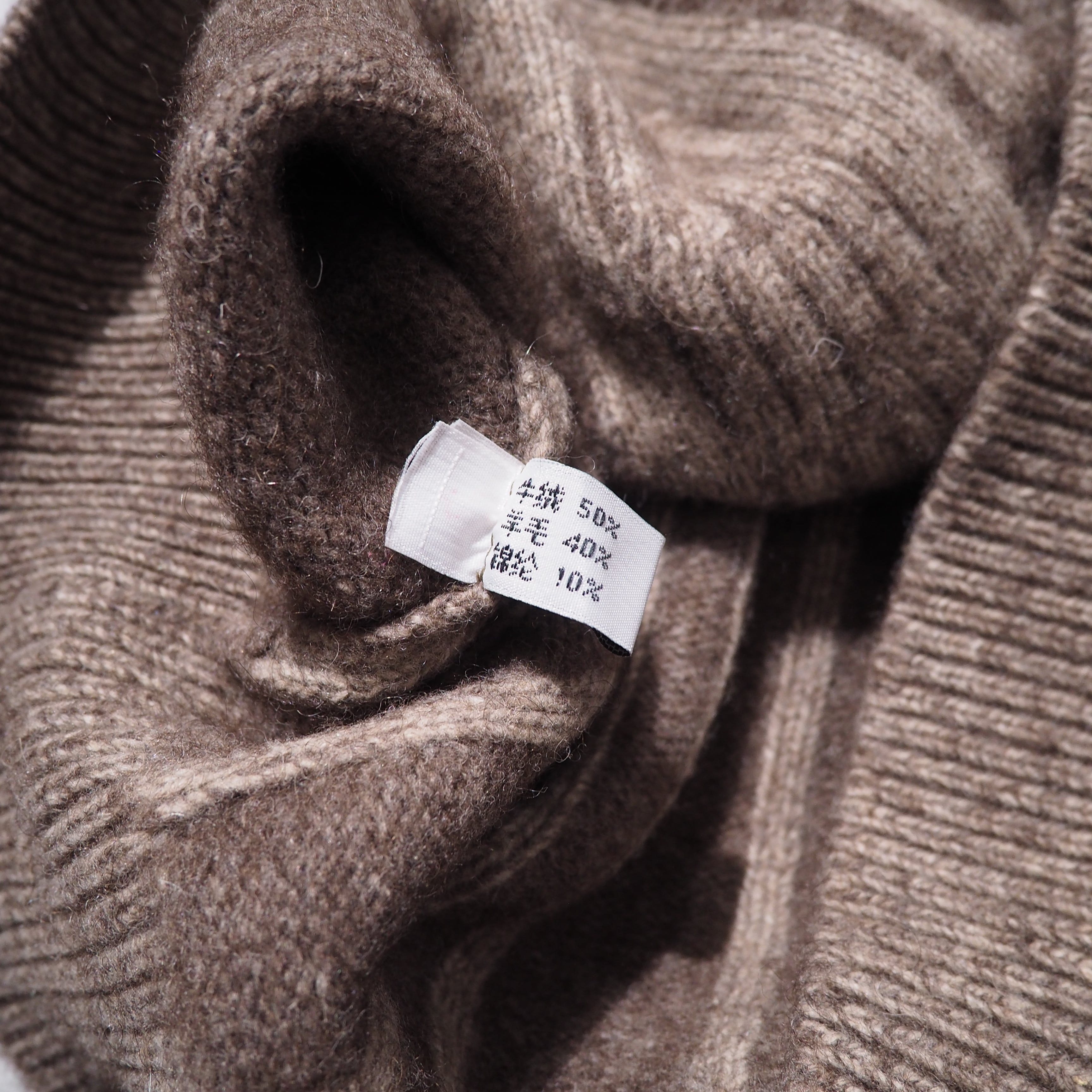 1990s " Cashmere mix " Twist Rope pattern vintage knit