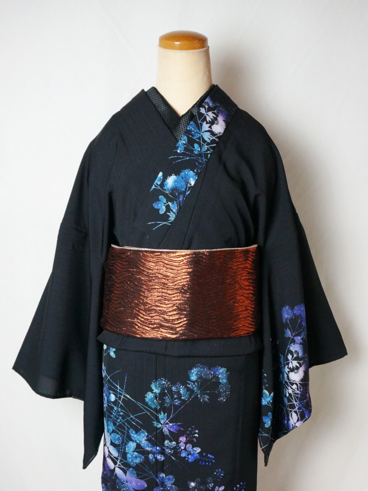 【受注商品】RumiRockセオαゆかた「金魚に萩」　[A1654]