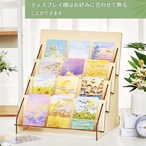 【木製 インテリア ディスプレイラック】2個セット 3段 チェキ ポストカード シール調 本 写真 絵ハガキ 装飾 卓上 シンプル カフェ 北欧テイスト