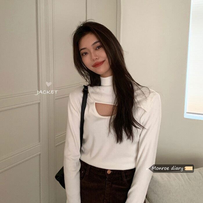 カラーシャツ スタイルブラウス スプリングTシャツ ロング 春物 モンロー4085701717