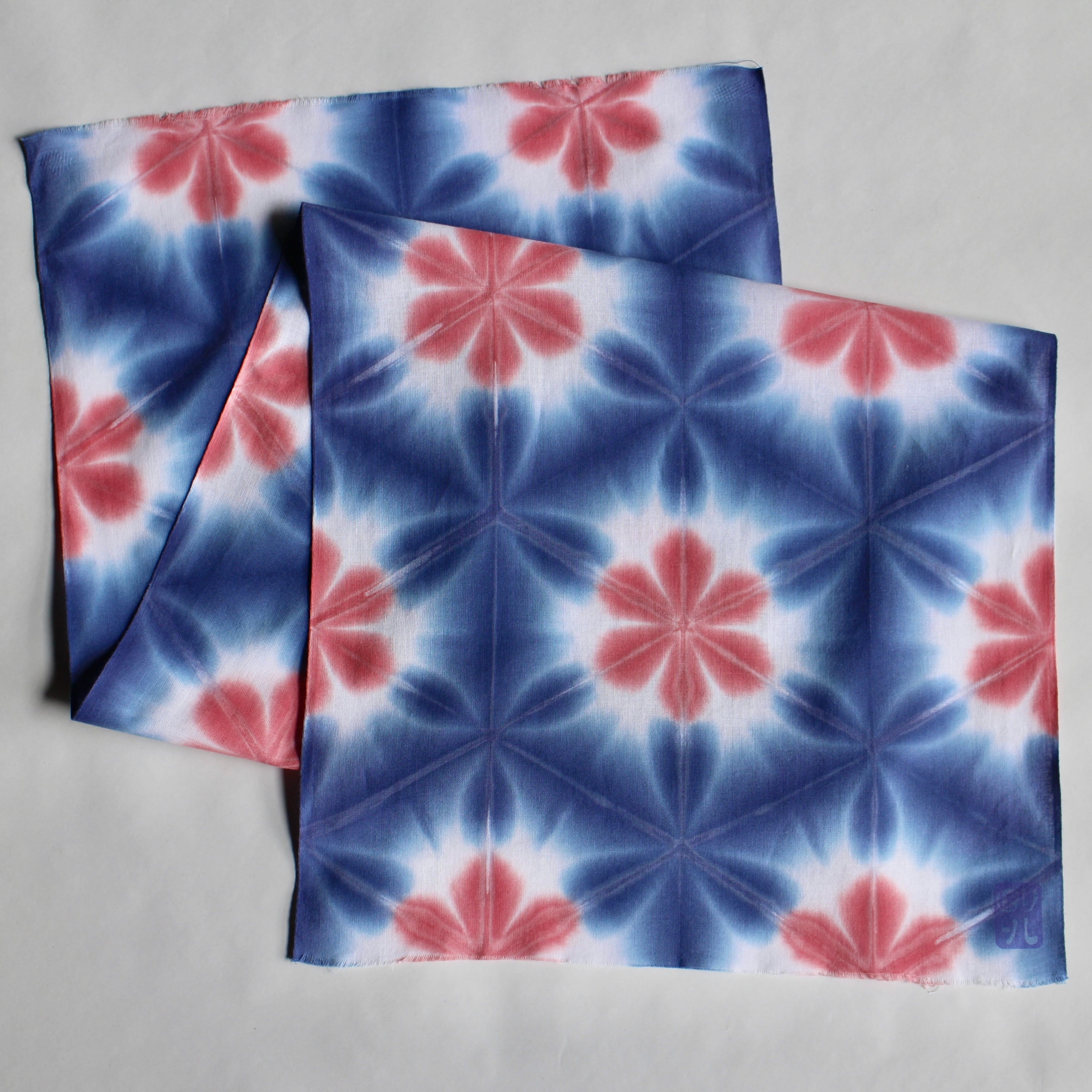 オーダー 手染め生地 麻の葉絞り 雪花絞り（オーダー 手染め 射し込ん  