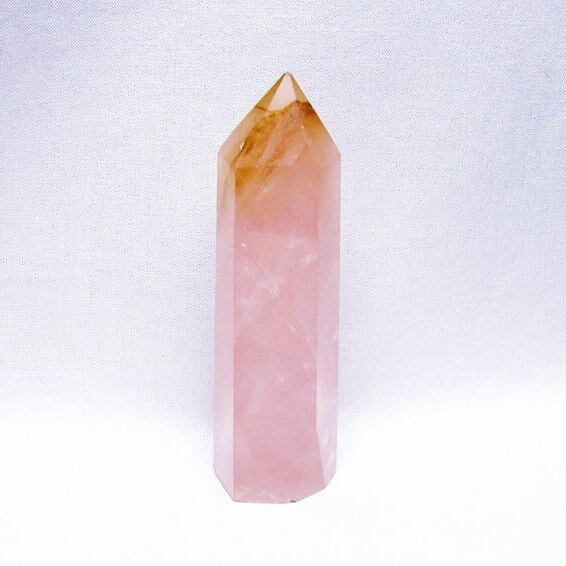 ローズクォーツ 六角柱 ポイント 置物 一点物 142-10353