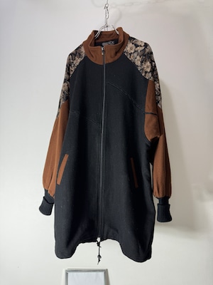 90’s USA Made Botanical Jacquard x Wool blend coat Jacket