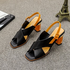 OPEN TOE HIGH HEEL STRAP SANDALS 2colors M-3914