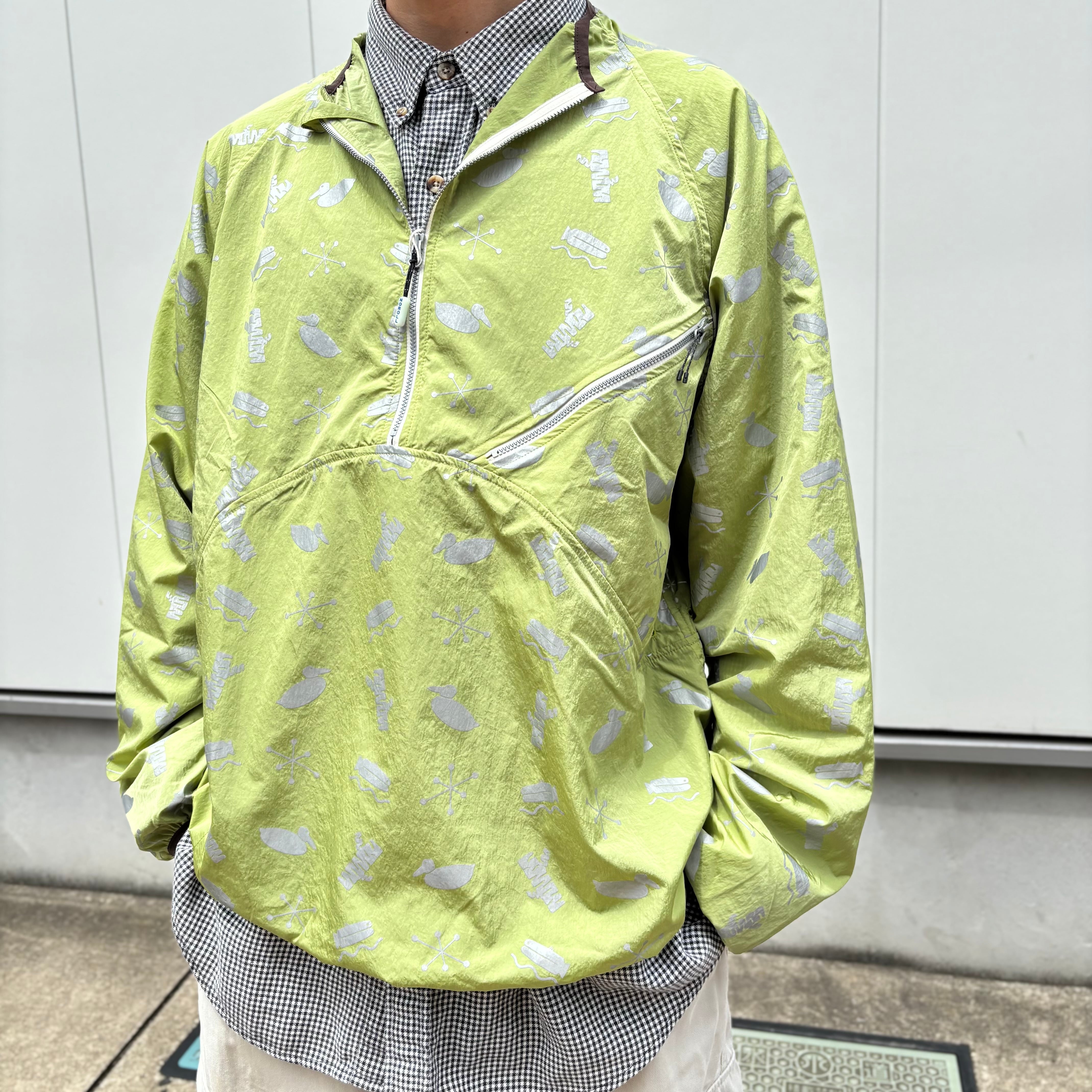 NOROLL SIGN REFLECTION PULLOVER - GREY LIME GREEN / ノーロール