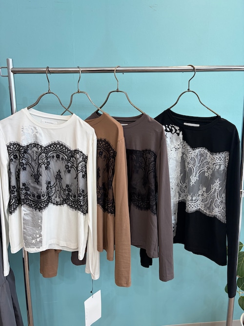 【GALENA】レースコンビロングスリーブTシャツ　70062-4101