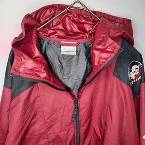 コロンビア　フルジップ　ナイロンジャケット　パーカー　フーディー　カレッジ　M