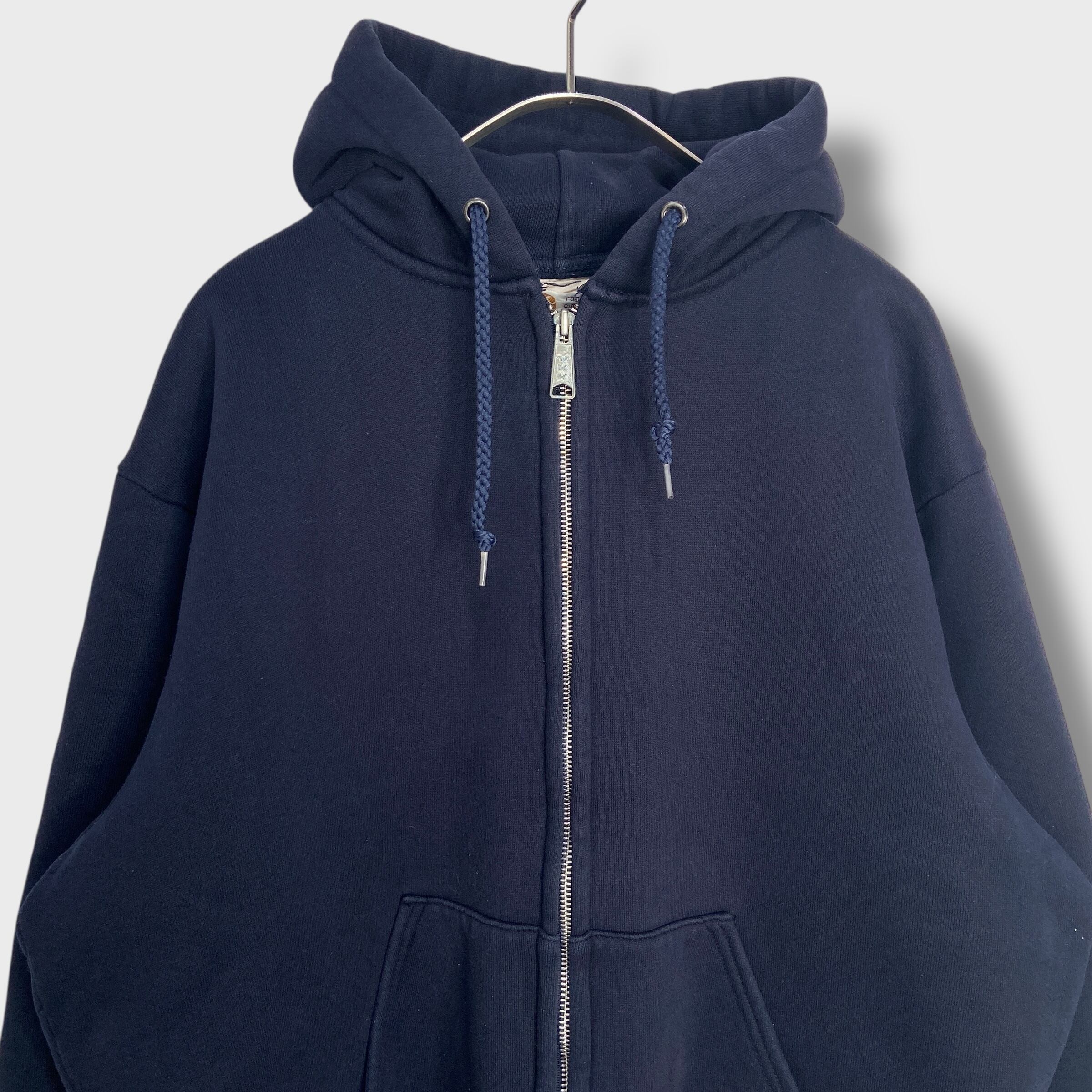 80s〜90s カーハート　ジップパーカー　ネイビー　裏地サーマル 80s 90s carhartt ジップパーカー 裏地サーマル ネイビー M相当 | 古着