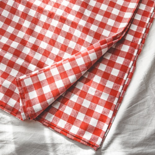 ”即納"[20mm幅Red]Gingham check table cloth 140×180:ギンガムチェック　大きい　テーブルクロス 背景布 布 チェック ブロックチェック  撮影用
