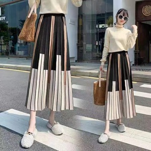 配色プリーツスカート　AJ11295-8845