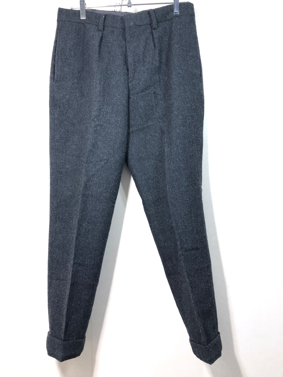 030172 BROWN by 2-tacs TIGHT SLACKS S ウール タック スラックス 