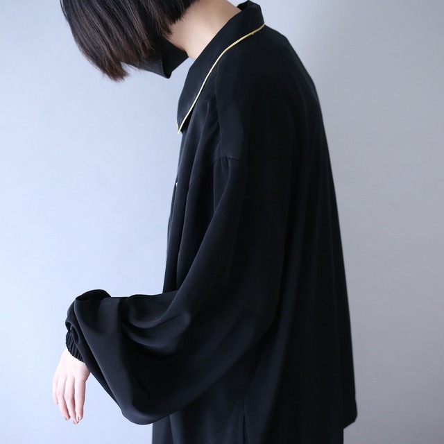 "花×刺繍" gold piping & button loose wide silhouette zip-up jacket
