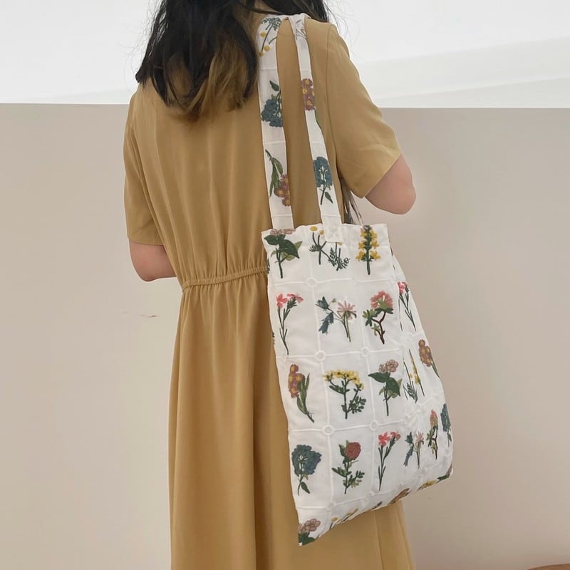 バッグ flowergarden 手刺繍バック ～Flower Garden～ 【受注生産】 - 「GURURi